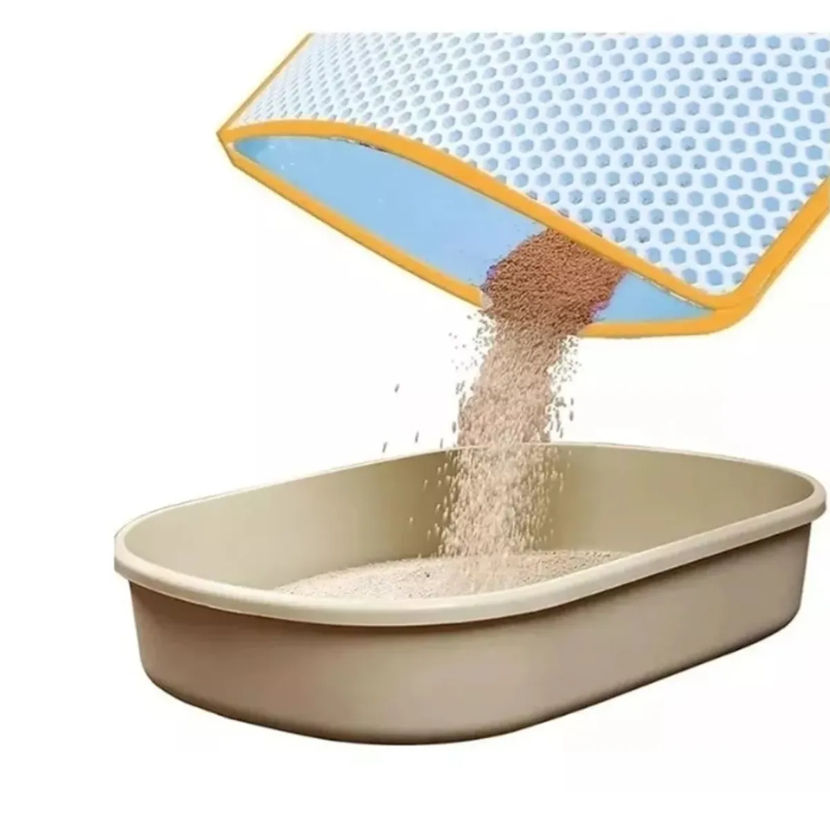 GENERICO - Alfombra Atrapa Arena Para Gatos Salida Arenero Celeste.