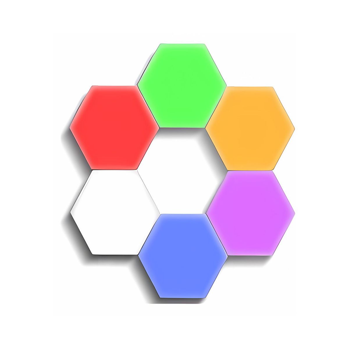 GENERICO - Juego 3 Luces Led Hexagonal Para Ensamble Con Control Remoto