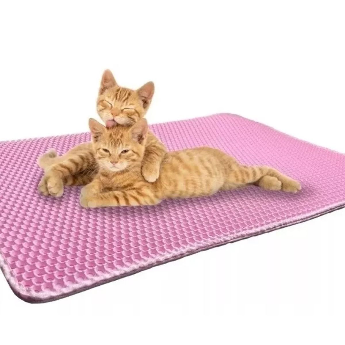 GENERICO - Alfombra Atrapa Arena Para Gatos Salida Arenero Rosa.