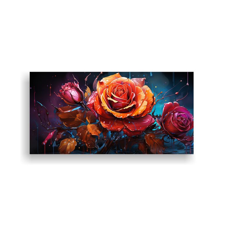 GENERICO - Cuadro De Tela Con Tema Mágico Y Fondo De Rosa Estilo Graff 160x80cm