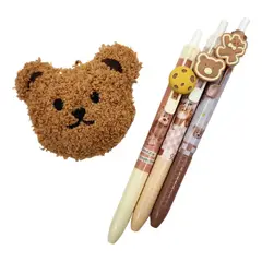 GENERICO - Set 3 Lápices Kawaii Cute Diseño Osito Tierno + Colgante