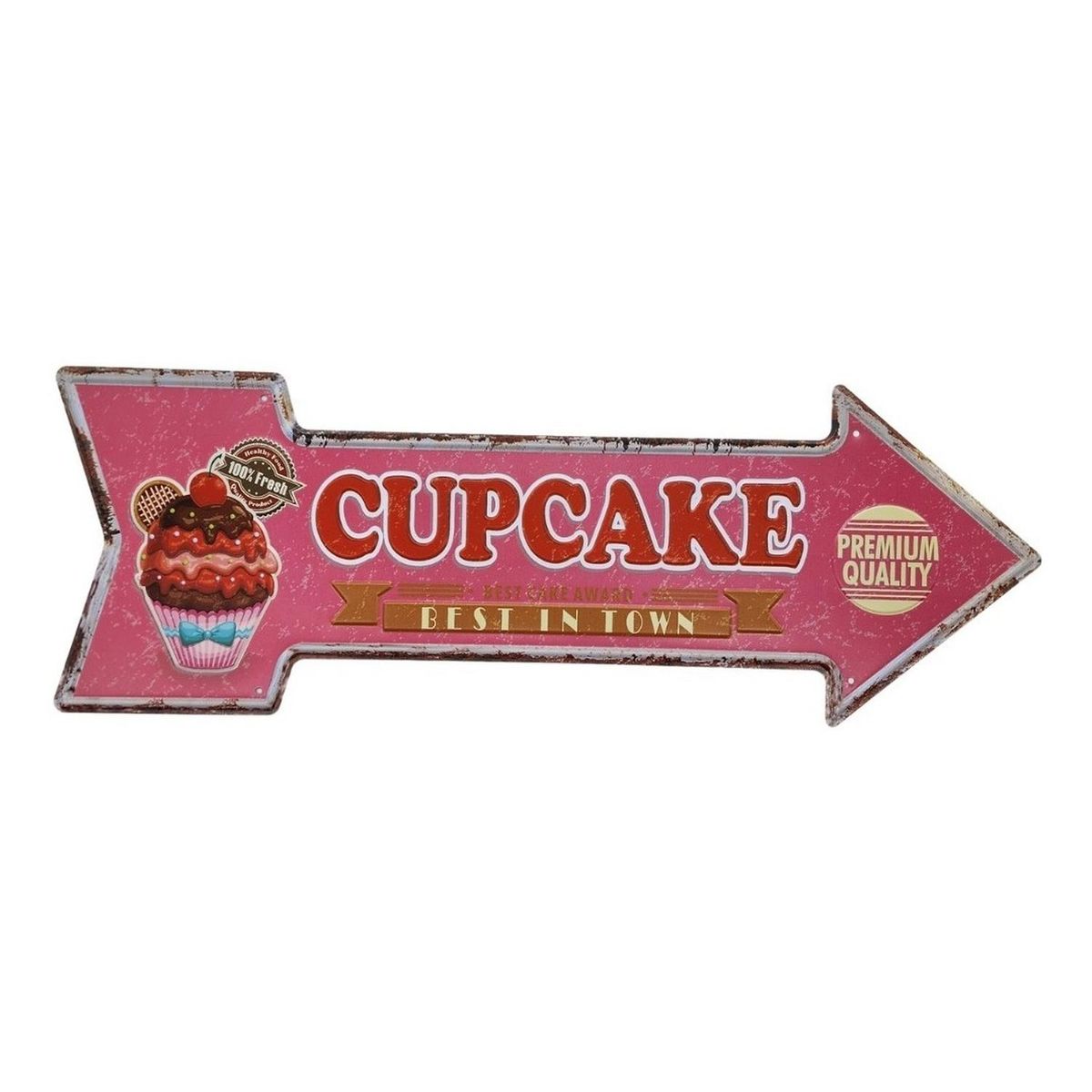 GENERICO - Cartel Letrero Metálico Vintage Flecha Adorno Para Pared - Rosa - Tamano Unico