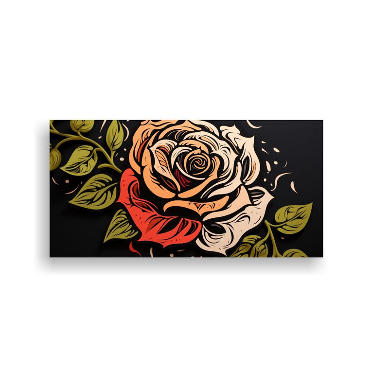 GENERICO - Cuadro Fotografía Para Sala: Diseña Una Rosa Estilo Graffi 160x80cm