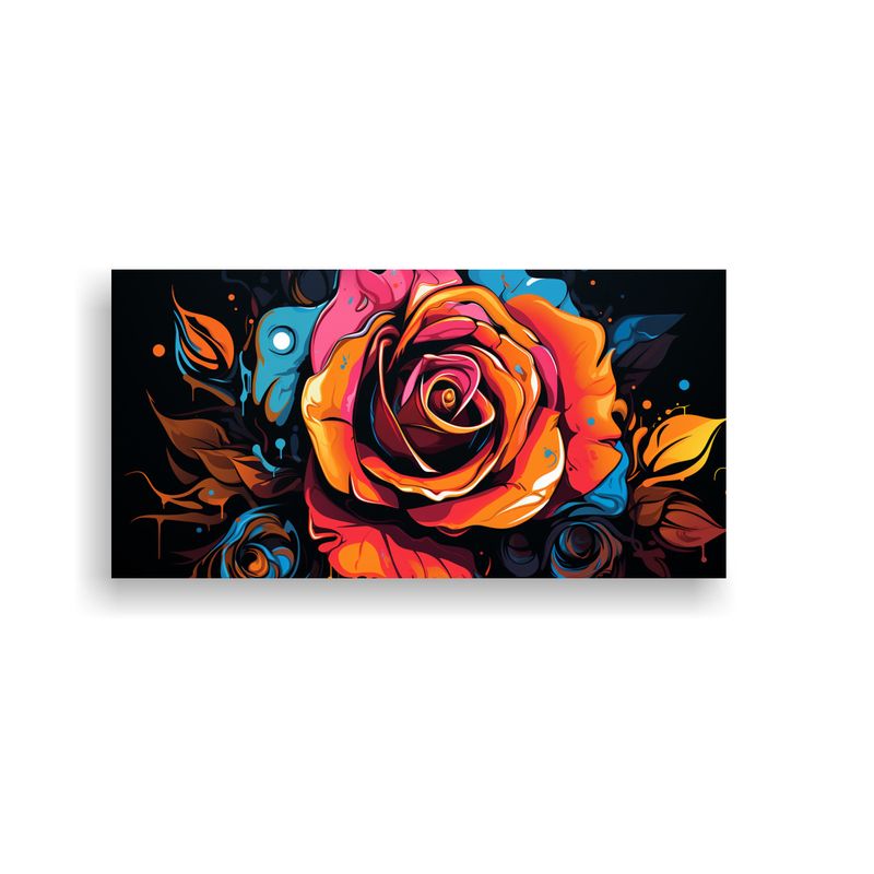 GENERICO - Lienzo De Tela Con Un Impactante Diseño De Rosa Estilo Graf 160x80cm