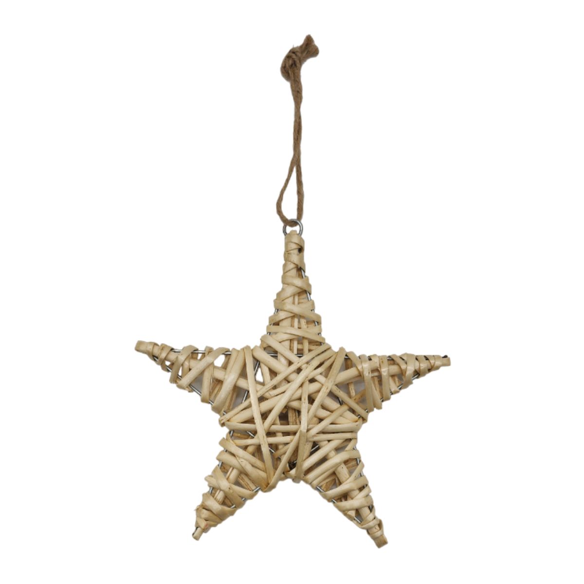 GENERICO - Set 4 Estrellas De Mimbre Para Decoracion Estrella Mimbre - Beige