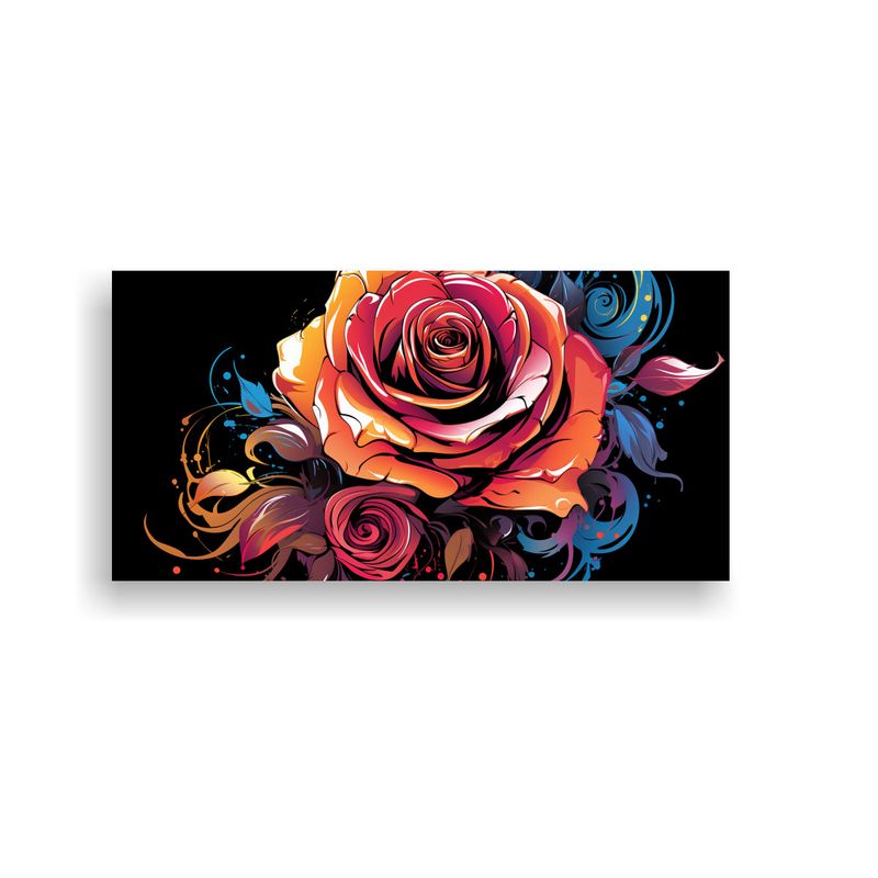GENERICO - Tela En Bastidor Espectacular Con Un Diseño De Rosa Estilo  160x80cm