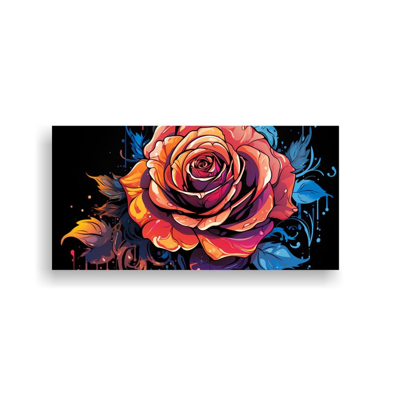 GENERICO - Tela En Bastidor: Diseño Conceptual De Una Rosa Estilo Graf 160x80cm