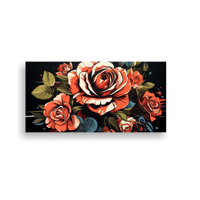 GENERICO - Pintura De Pared Abstracta Para Comedor: Diseña Una Rosa Es 160x80cm