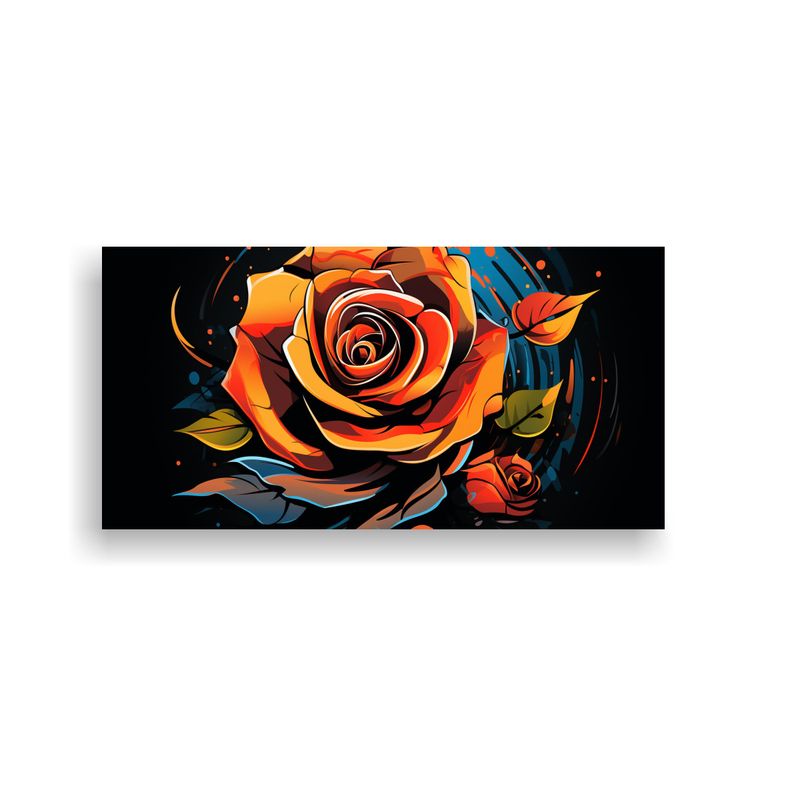 GENERICO - Pintura Decorativa Diseño De Rosa Estilo Graffiti Para Una  160x80cm