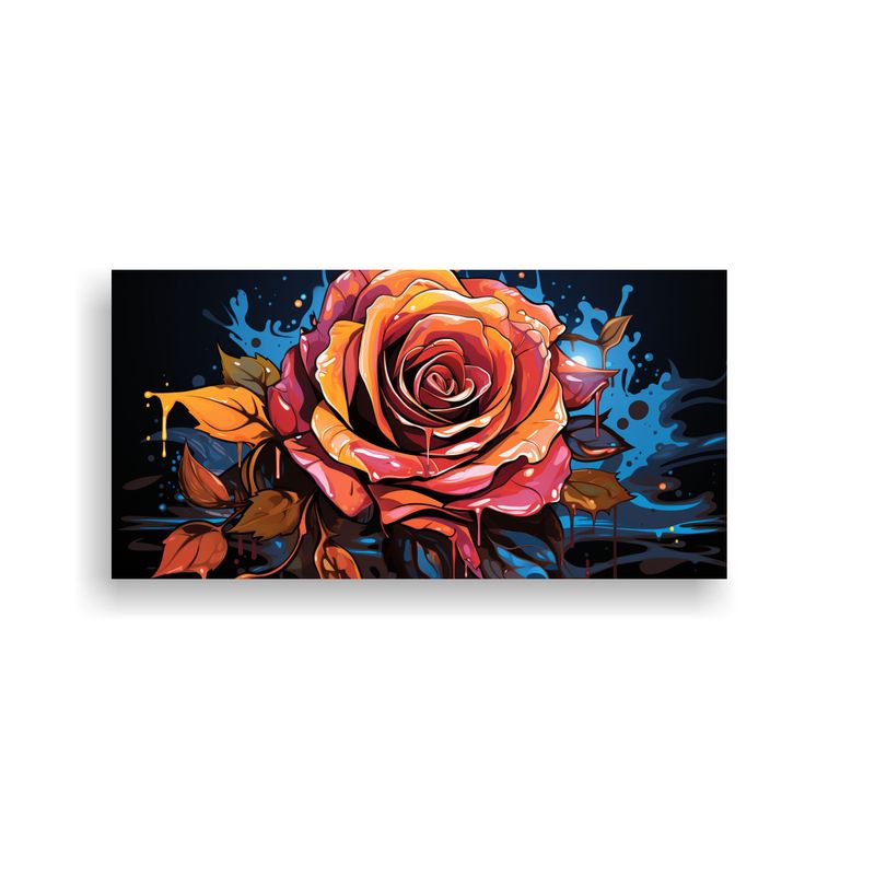 GENERICO - Diseño De Rosa Estilo Graffiti En Lienzo De Tela 160x80cm