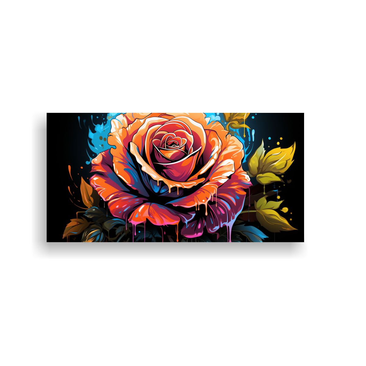 GENERICO - Pintura De Arte De Pared Rosa Floreada Al Estilo Graffiti 160x80cm