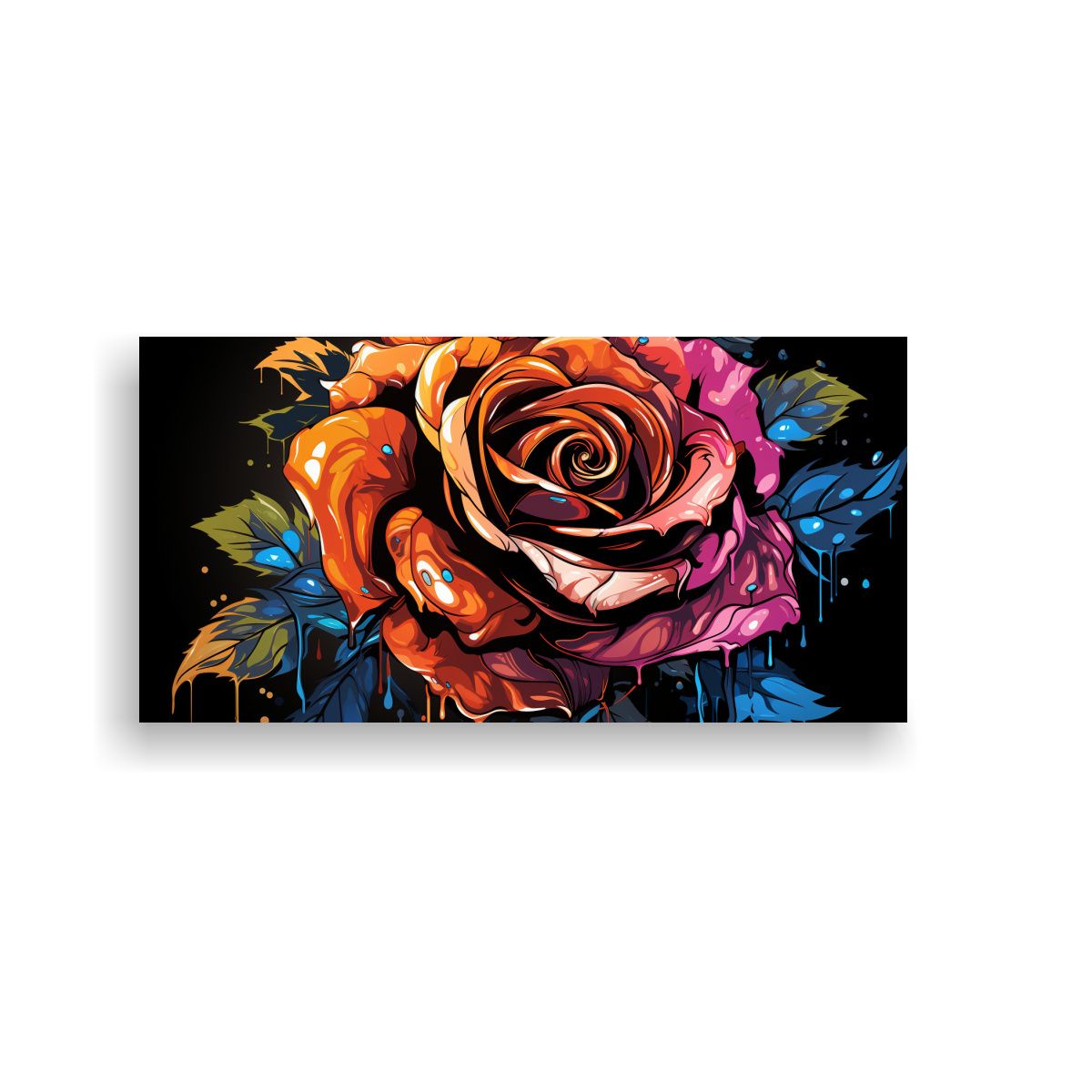 GENERICO - Lienzo De Tela Composición Detalle Diseño Rosa Estilo Graf 160x80cm