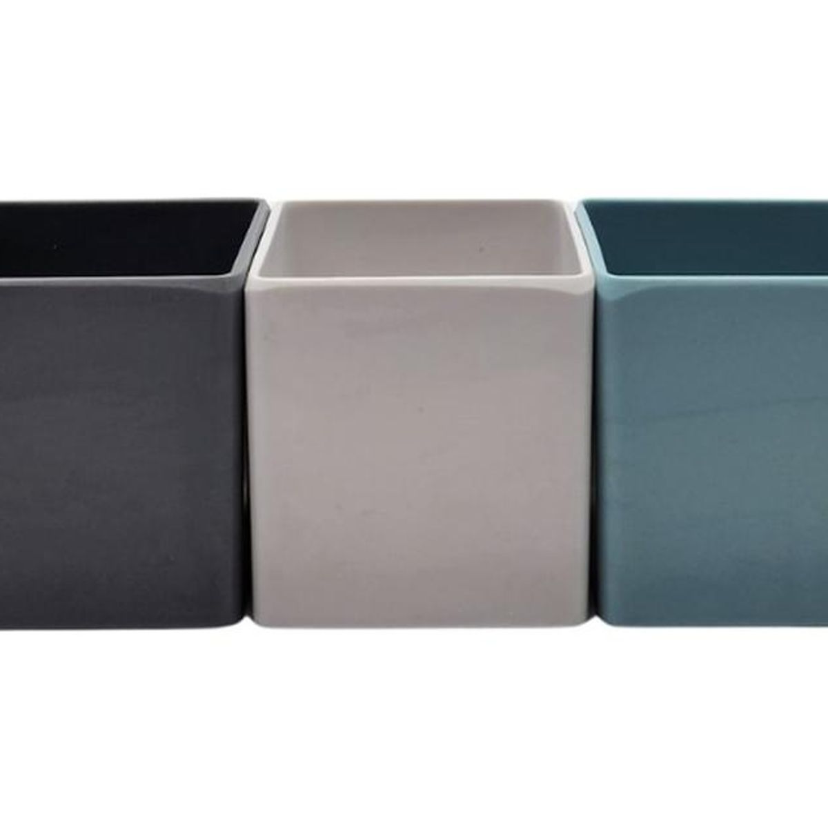 GENERICO - Set 3 Macetero Maceta De Plastico Cuadrado Pequeño 6 X 6 Cm