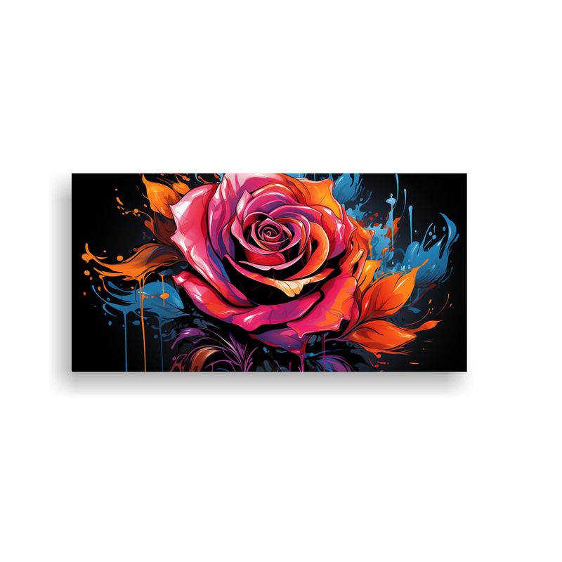 GENERICO - Pintura Graffiti Estilo Rosa Flores Arte Vanguardia Para Com 160x80cm
