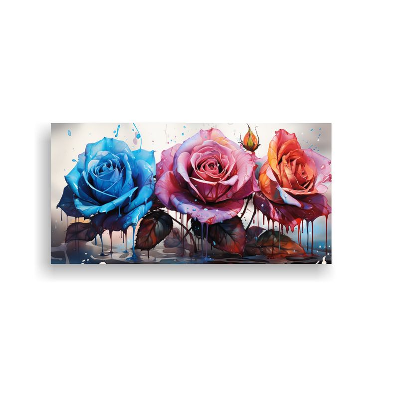 GENERICO - Cuadro Composición Ambiente Rosa Coloreado Con Goteos En Lo 160x80cm