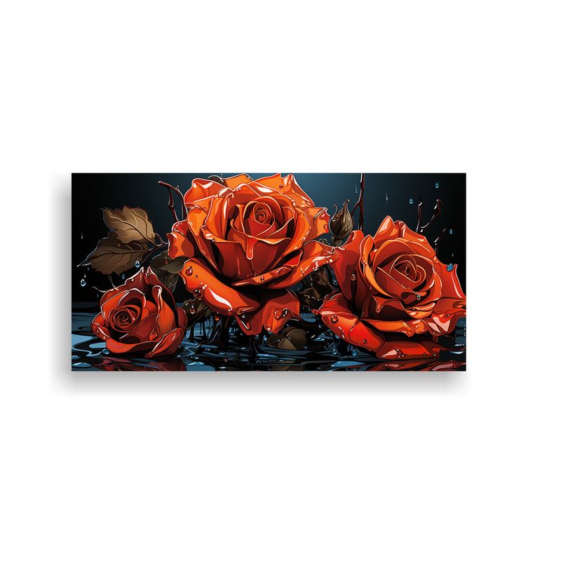 GENERICO - Cuadro De Lienzo Equilibrio De Fotografía Con Rosa Derretid 160x80cm
