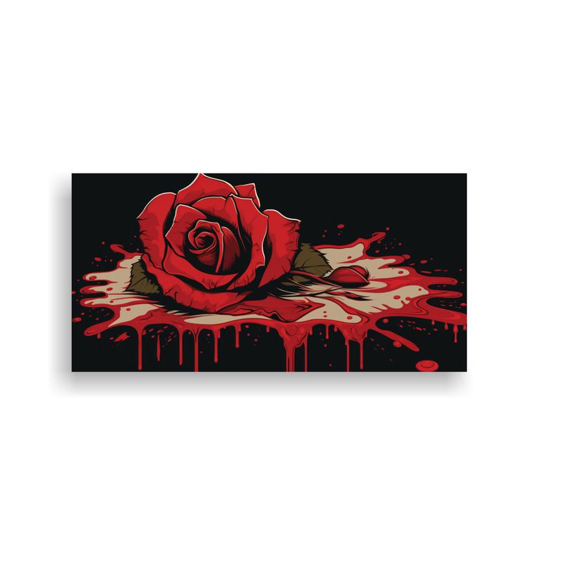 GENERICO - Pintura Lienzo Vintage De Una Rosa Sangrante Y Moribunda 160x80cm