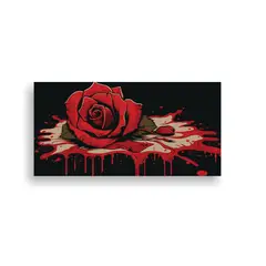 GENERICO - Pintura Lienzo Vintage De Una Rosa Sangrante Y Moribunda 160x80cm
