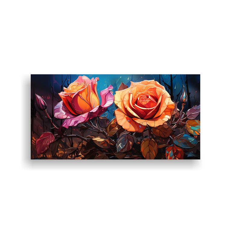 GENERICO - Cuadro De Tela Artesanal Con Fotografía De Rosa Estilo Pop  160x80cm