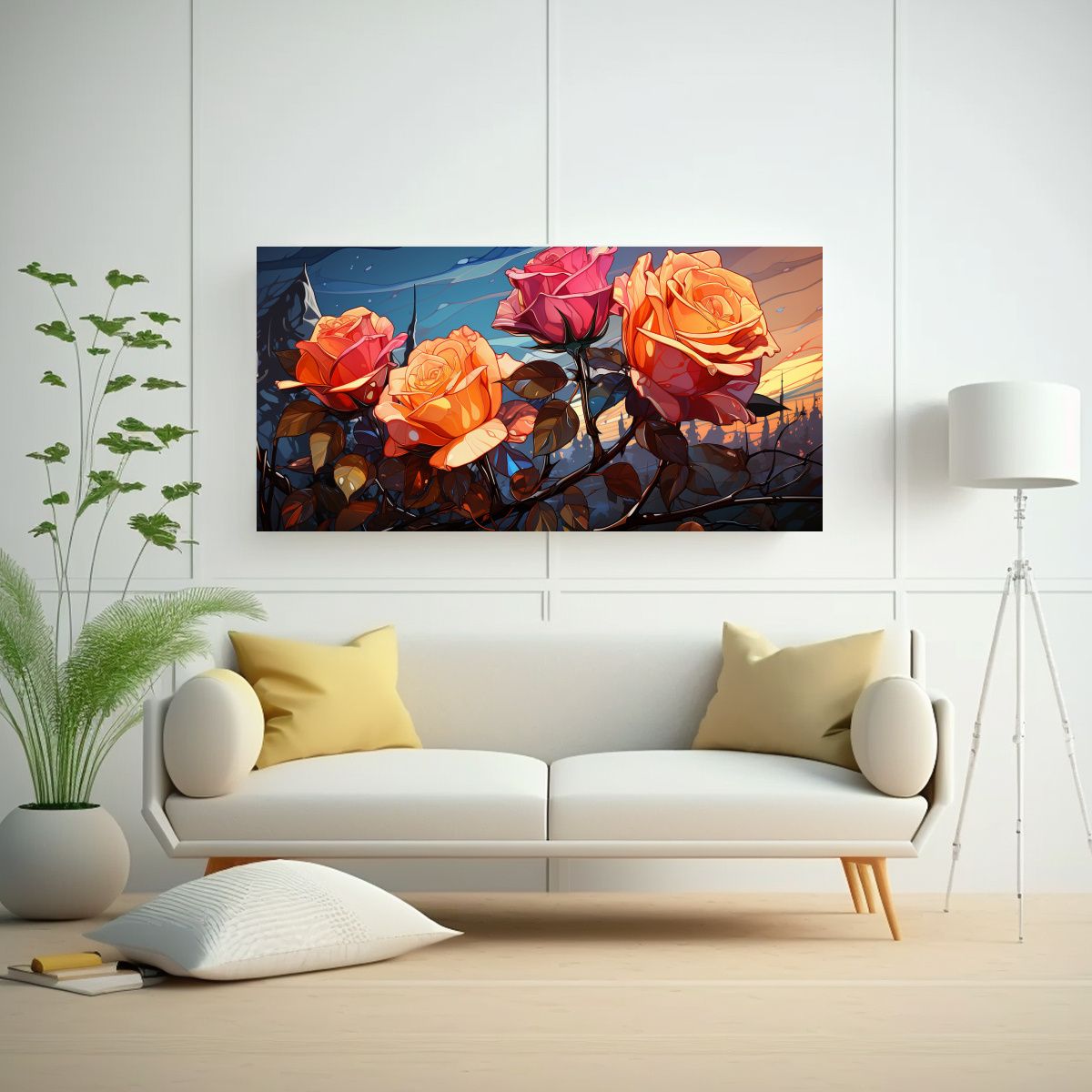 GENERICO - Pintura Decorativa De Tela Sublimada Con Detalle De Capullo  160x80cm