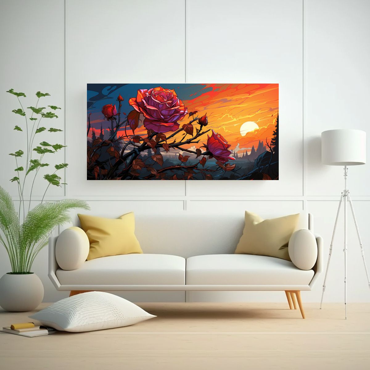 GENERICO - Pintura Decorativa Rose Bud Pop Art Con Colores Vibrantes 160x80cm