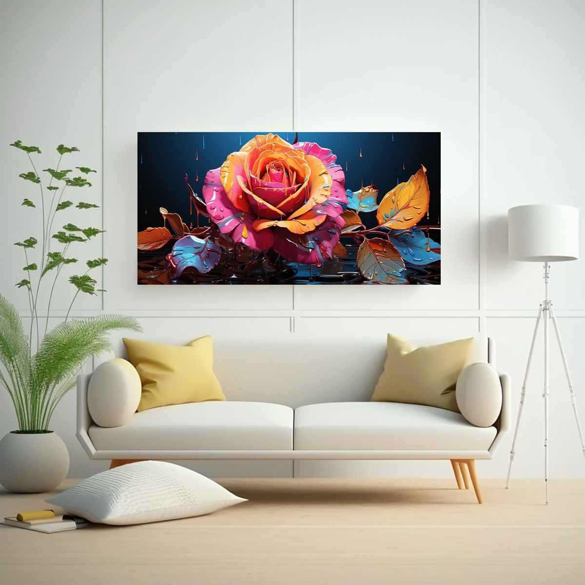 GENERICO - Cuadros Decorativos Arte Estilo Galeria Dormitorio Rose Bud  160x80cm