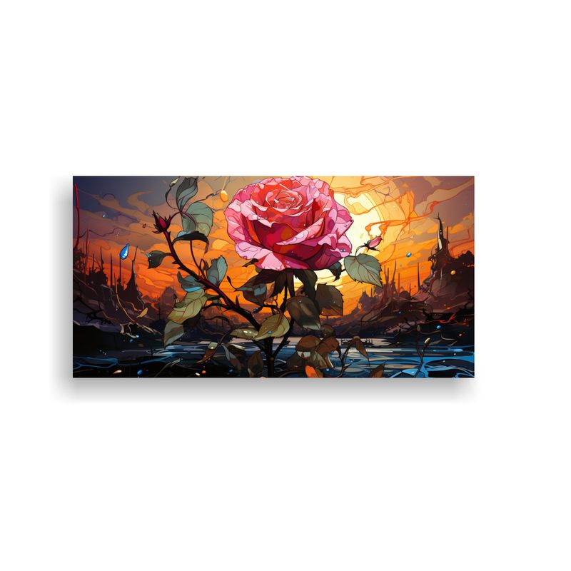 GENERICO - Cuadro Arte Estética Botón Rosa Pop Art 160x80cm