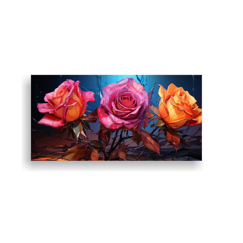 GENERICO - Pinturas Decorativas De Rosa De Arte Pop En Canva 160x80cm