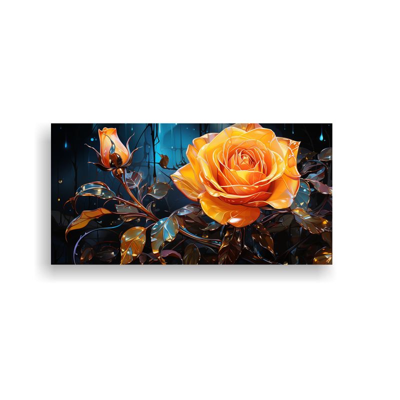 GENERICO - Cuadro De Arte De Pared Con Rosa Amarilla Brillante 160x80cm