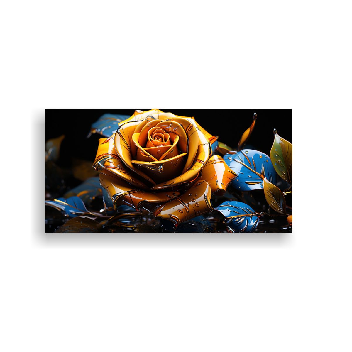 GENERICO - Cuadro De Dibujo Pop Art Exclusivo De Una Rosa Amarilla Bril 160x80cm