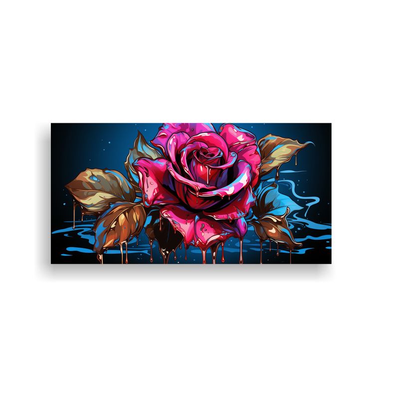 GENERICO - Pintura Acuarela Lienzo Con Logotipo Oscuro Y Derretido En C 160x80cm