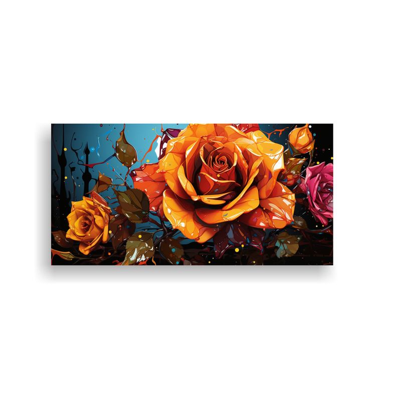 GENERICO - Cuadro Tela Sublimada Elegancia Con Imagen De Una Rosa Amari 160x80cm