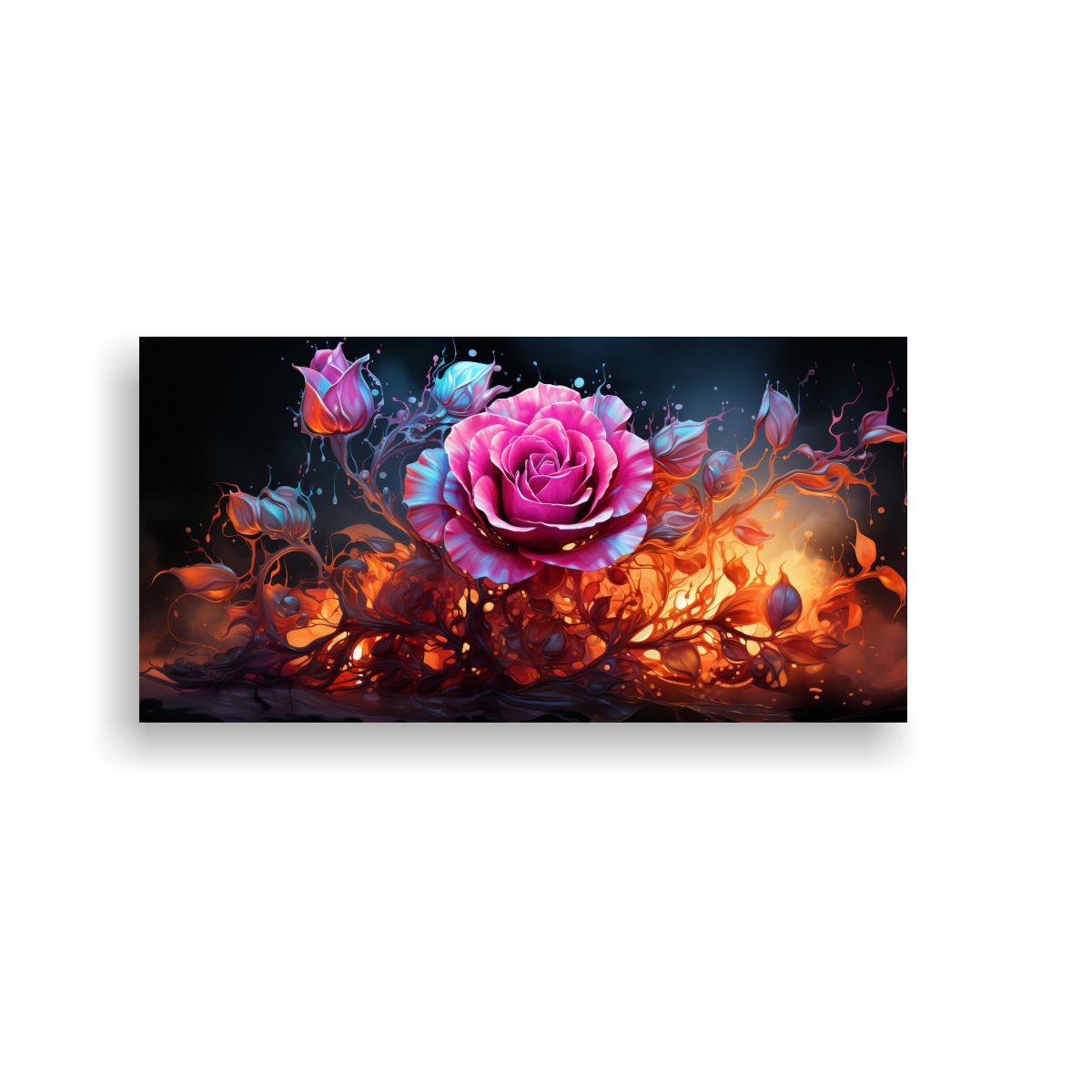 GENERICO - Pinturas Decorativas De Canva Moderno Living, Rosa Neón Dis 160x80cm