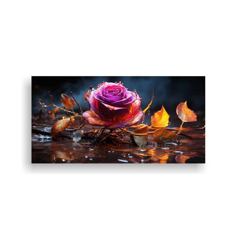 GENERICO - 1 Cuadro Vintage Naturaleza Viva Tribal Ornamentos Neon Rosa 160x80cm