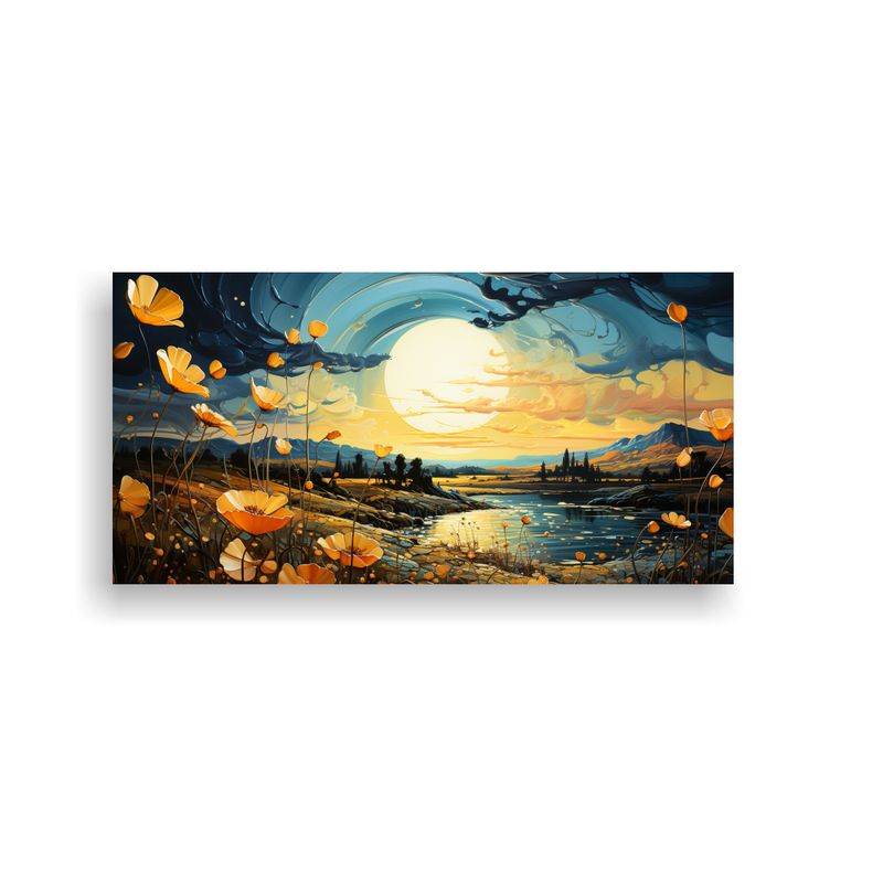 GENERICO - Cuadro Inspiración Impactante Con Pequeñas Flores Amarilla 160x80cm