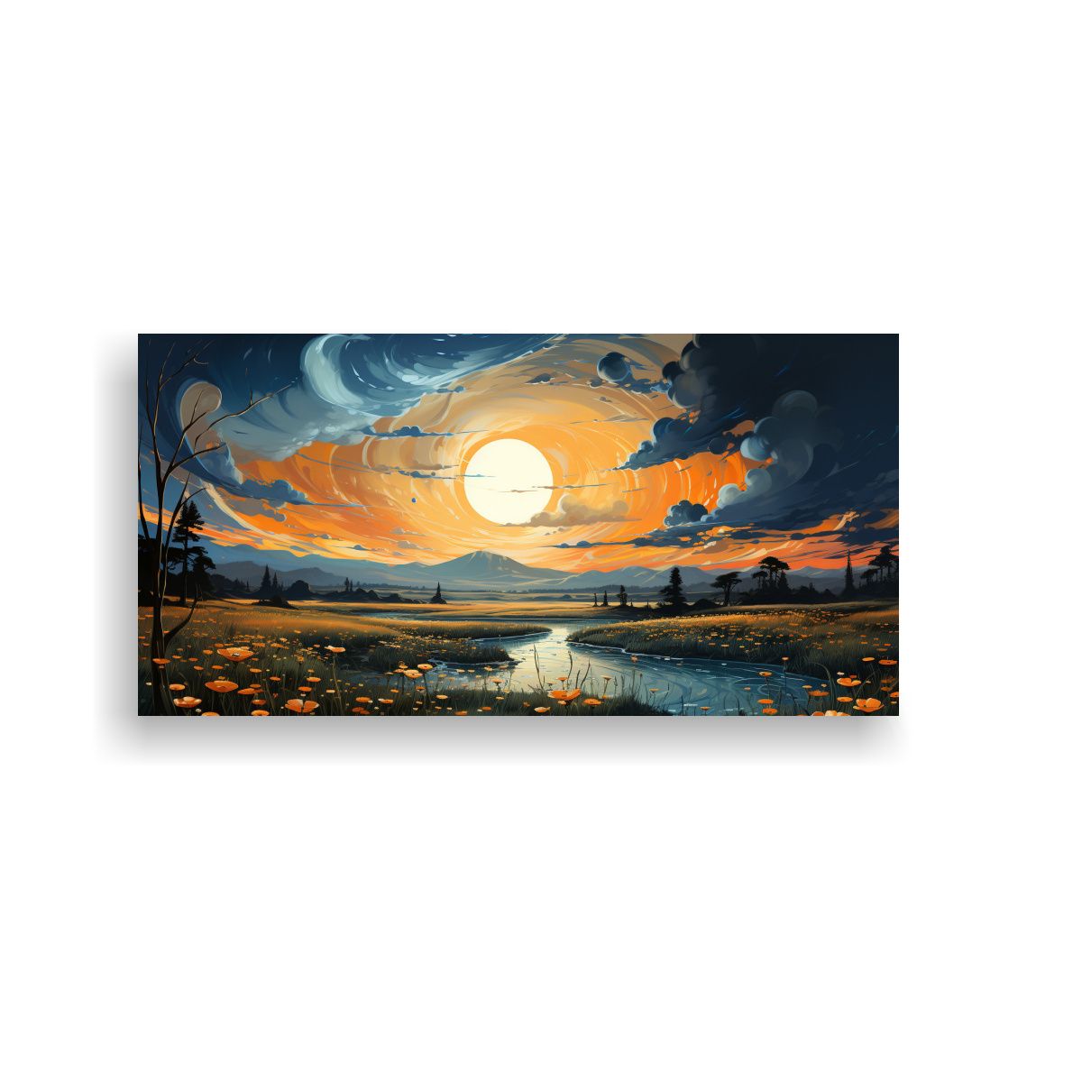 GENERICO - Pinturas Decorativas Intensidad Flores Amarillas En El Cielo 160x80cm