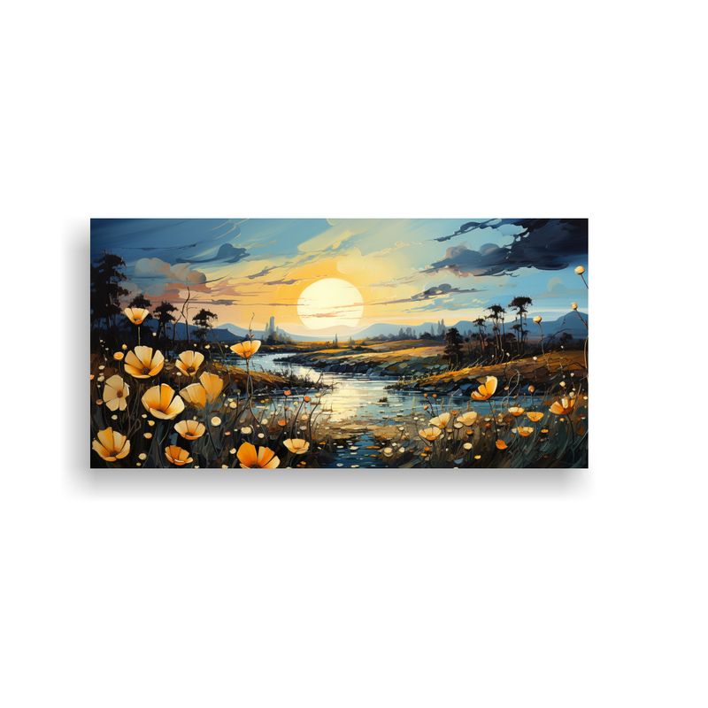 GENERICO - Pinturas Decorativas De Efecto Visual Con Flores Amarillas Y 160x80cm