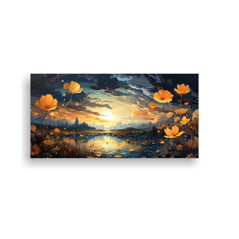 GENERICO - Tela En Bastidor Patron Intenso Clásico Con Pequeñas Flore 160x80cm