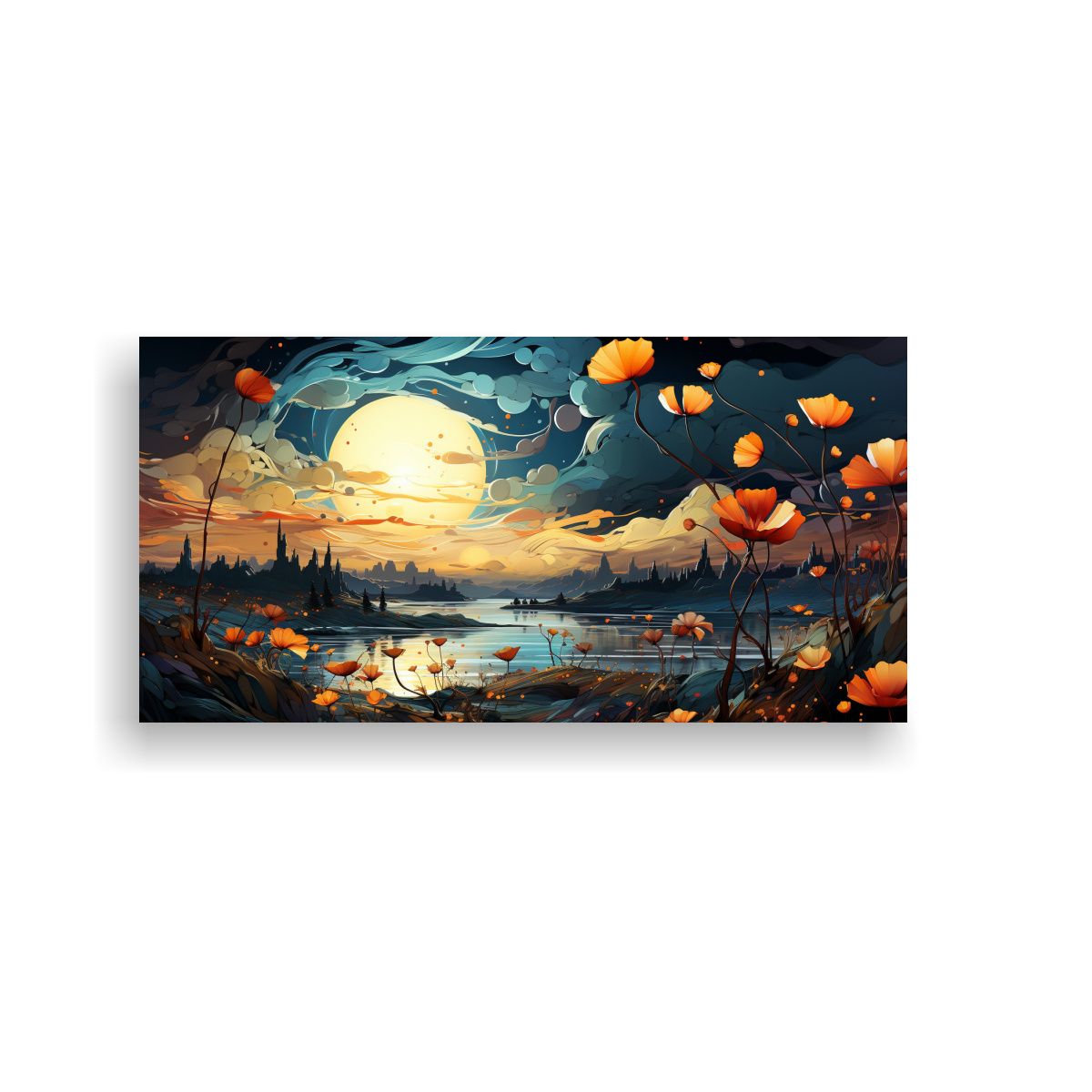 GENERICO - Cuadros Decorativos Con Diseño Actual De Flores Amarillas E 160x80cm