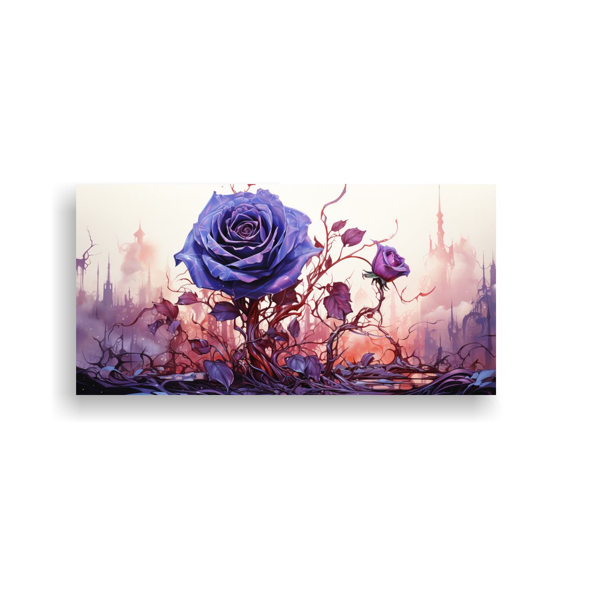GENERICO - Cuadro Decorativo De Una Rosa Venenosa Con Finas Líneas Bla 160x80cm