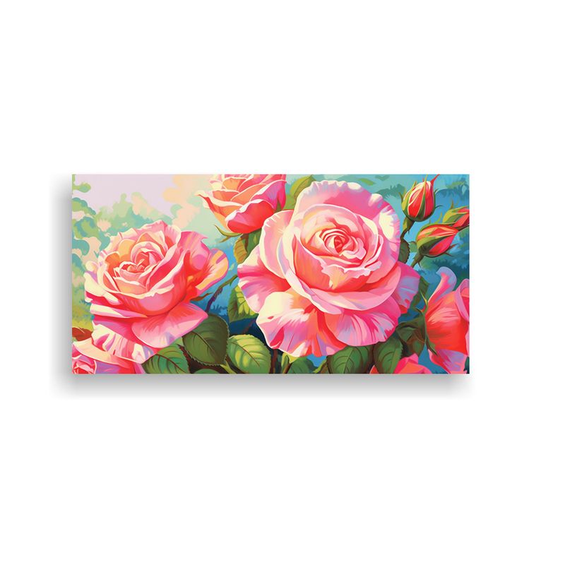 GENERICO - Tarjeta De Saludo Con Cuadros De Rosas Decorativos Modernos  160x80cm