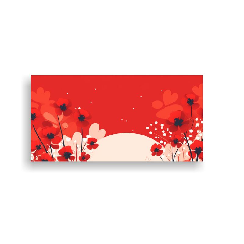 GENERICO - Cuadro Hermoso Pop Art Diseño Floral Rojo Abstracto Simple  160x80cm