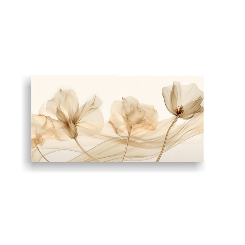 GENERICO - Cuadro Dibujo Obra Maestra Diseño Floral Transparente Beige 160x80cm