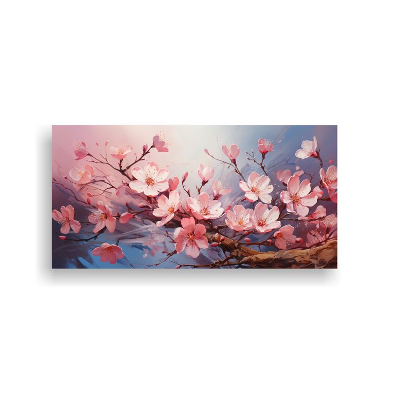 GENERICO - Pinturas Decorativas De Delicadas Flores Rosadas Emergiendo  160x80cm