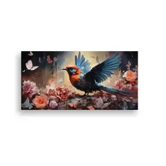 GENERICO - Cuadro Floral En Bastidor Con Delicadas Flores Rosadas Emerg 160x80cm