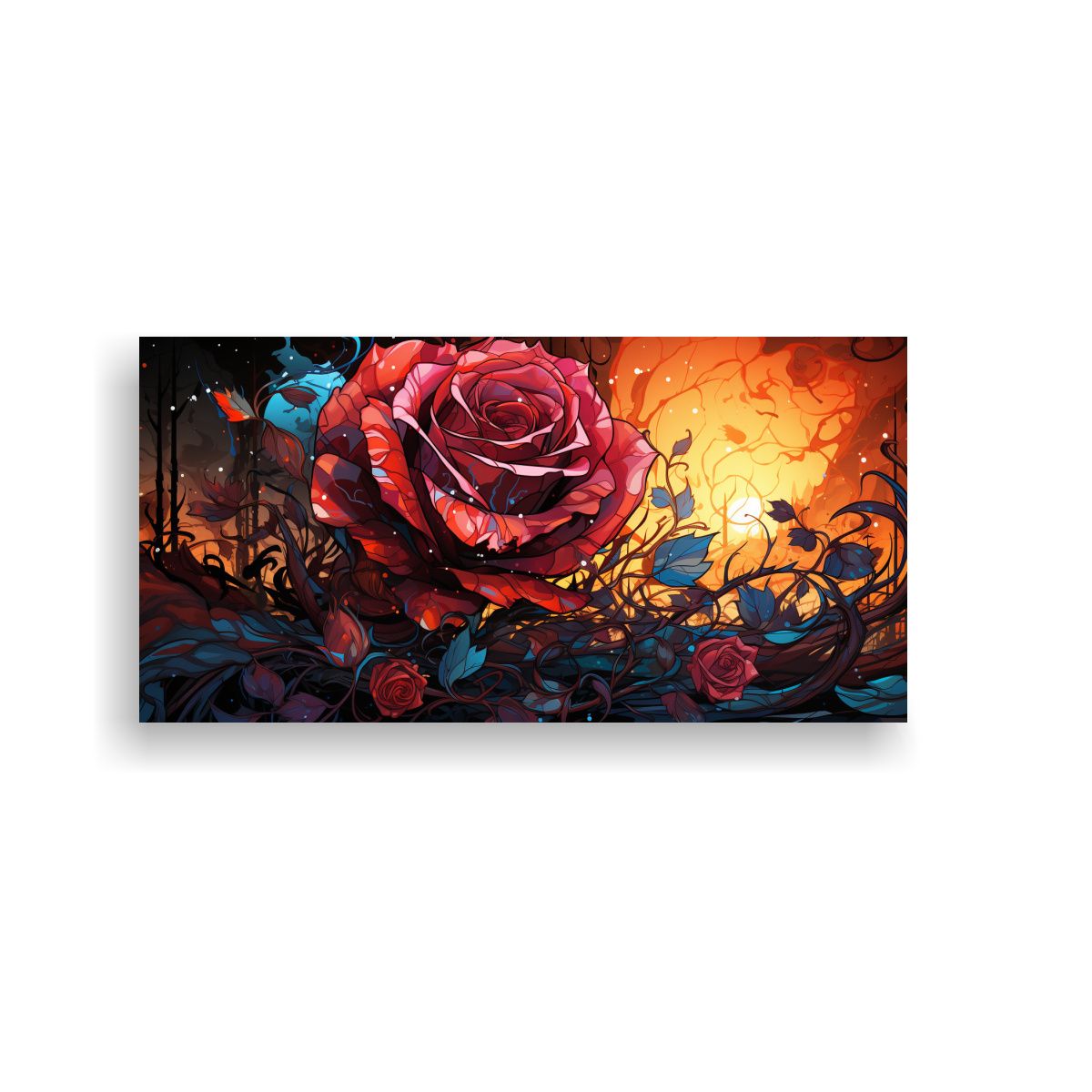 GENERICO - Pintura Decorativa Juvenil Estilo Graffiti Con Rosa De Fondo 160x80cm