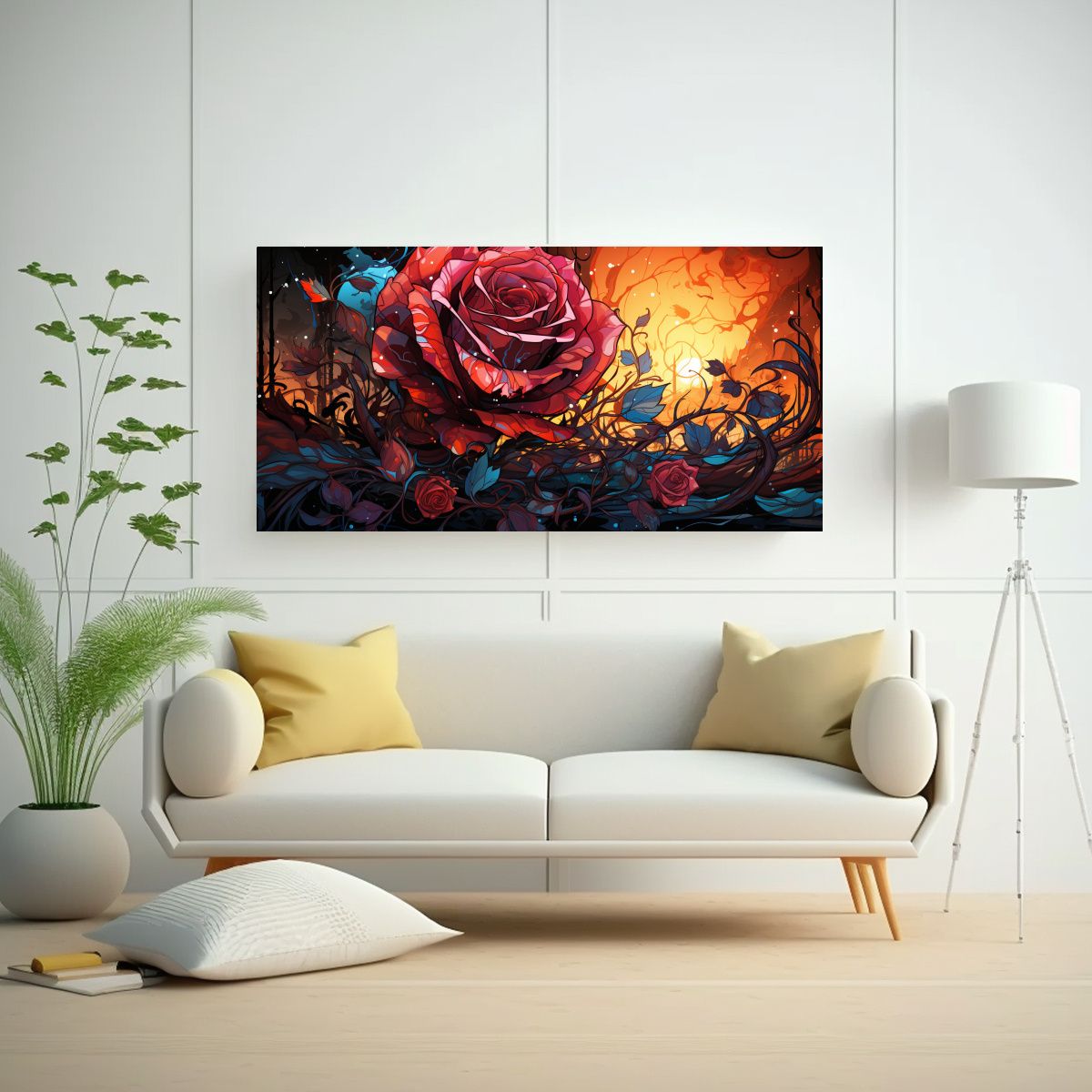 GENERICO - Pintura Decorativa Juvenil Estilo Graffiti Con Rosa De Fondo 160x80cm