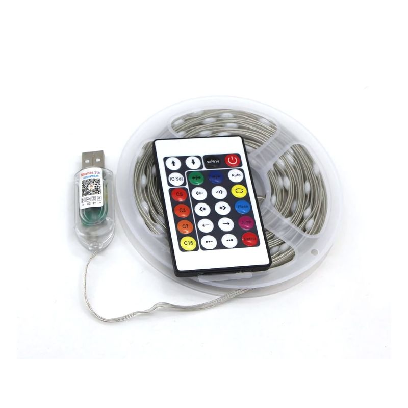 GENERICO - Tira Led 10 Metros Decorativa Rgb con Control Conexion Usb