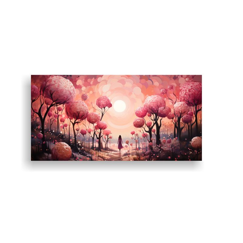 GENERICO - Cuadro Decorativo Canva Finas Lineas Alegría Sendero De Sob 160x80cm