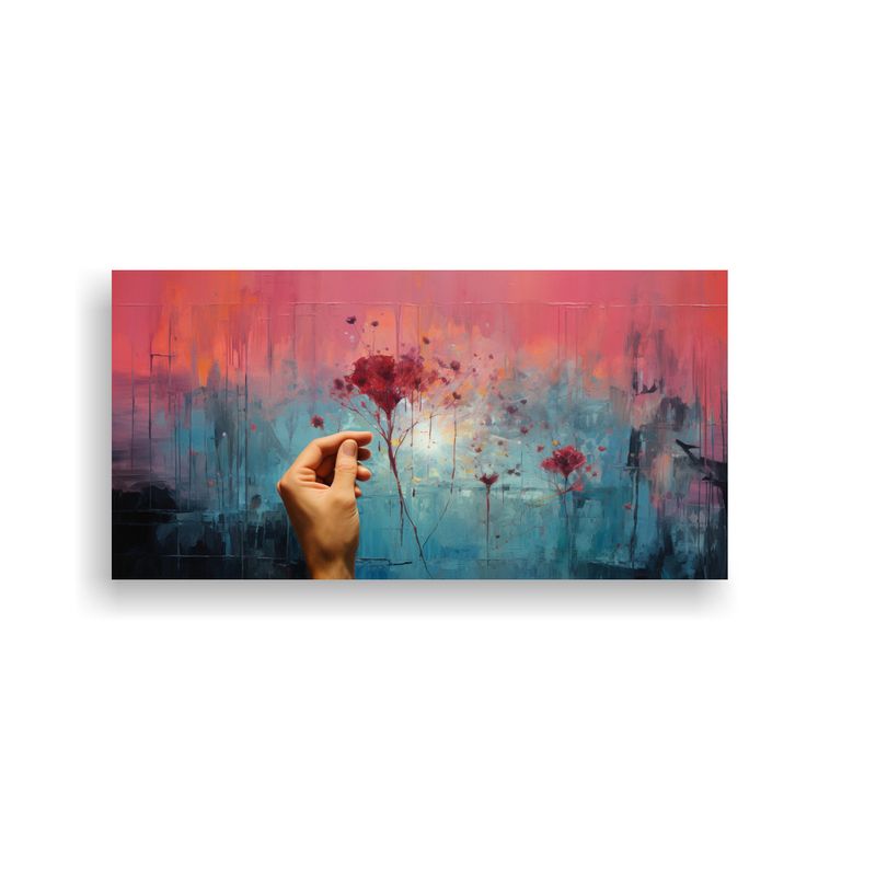 GENERICO - Tela En Bastidor Con Patrón Floral Intenso 160x80cm